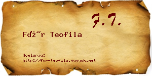 Für Teofila névjegykártya